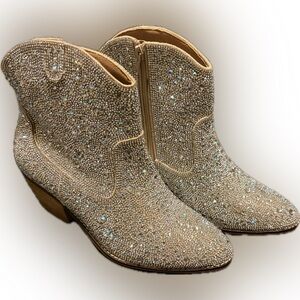 Corkys Glittering Rhinestone Ankle Booties